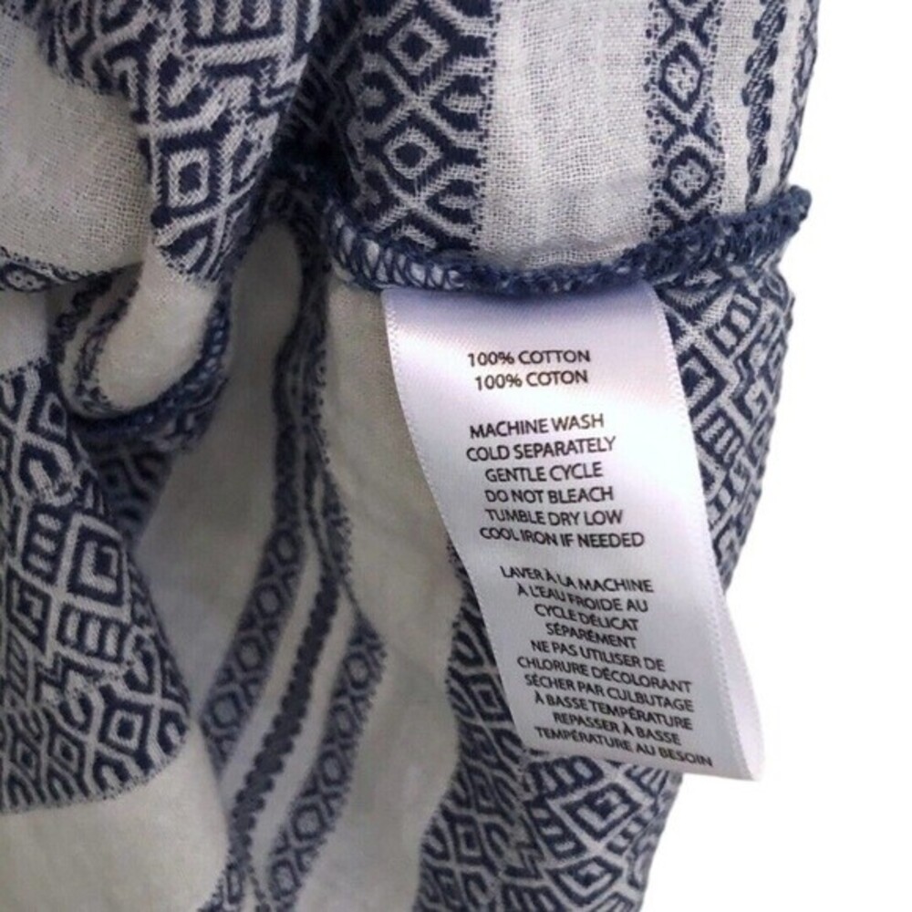BeachlunchLounge blue & White Striped cotton Pullover Top M #809 - Picture 6 of 7